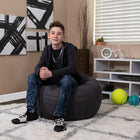 Flash Furniture Small Solid Grey Kids Bean Bag Chair-Machine Washable Removable Slip Cover