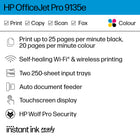HP OfficeJet Pro 9135e Wireless All-in-One Colour Inkjet Printer with Bonus 3 months Instant Ink with HP+-Print speeds up to 20 ppm colour, 25 ppm black