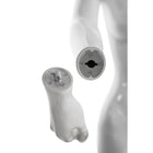 Can-Bramar PL Adult 2-in-1 Full Body & Headless Female Abstract Unbreakable Mannequin - 70"H - Glass Base -  Glossy White-The arms and head of the mannequin are adjustable: The head can turn 360°, so you can easily position it to any posture you like to showcase your products effectively