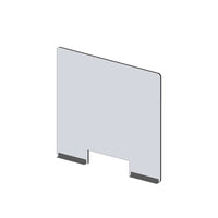 Mark Maker Modular Sneeze Guard Front - 30" W x 31.5" H panel 1/4" Clear Acrylic -2 8" aluminum bottom rails - with 4"x12" pass-Attach modular panel sides to extend the length of your divider using Plastic Living Hinges (Flex Hinges).