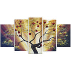 Designart Modern Floral 5-Panel Canvas Art Print, 60" x 32", (PT1599-373)-Print