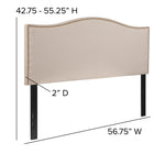 Flash Furniture Lexington Upholstered Full Size Headboard with Accent Nail Trim - Beige Fabric-Brass Nailhead Trim
