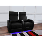 Valencia Syracuse Top Grain Leather LED Power Home Theatre Seating, Row of 2 Seats, Black (2-BLK-P)-Wrapped in Premium Top Grain 9000 Leather, extremely supple and ultra durable, for the ultimate experience in luxury