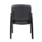 Nicer Furniture Black Leather Metal Leg Guest Chair-Contoured Cushions Integrated arms