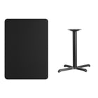 Flash Furniture 30'' x 42'' Rectangular Laminate Table Top, Black with 22'' x 30'' Table-Height Base (XUBK3042T2230)-Top Size: 30"W x 42"L