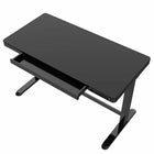Uncaged Ergonomics Rise Up Glass Electric Height Adjustable Sit/Stand Desk - Black-Topped with a smooth, elegant 45.3" x 23" glass desktop
