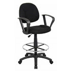Nicer Furniture Fabric Drafting Chair - Loop Arms-Contoured seat and backrest provide ergonomic support and help reduce back strain