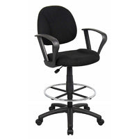 Nicer Furniture Fabric Drafting Chair - Loop Arms-Contoured seat and backrest provide ergonomic support and help reduce back strain