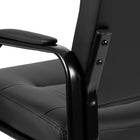 Flash Furniture Flash Fundamentals Black LeatherSoft Executive Reception Chair with Black Metal Frame, BIFMA Certified-CAL 117 Fire Retardant Foam