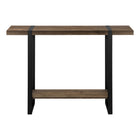 Monarch Specialties 2851 Accent Table - 48"L/Brown Reclaimed Wood-Look/Black-Product dimensions: 47.25 Inch W x 12 Inch D x 32 Inch H