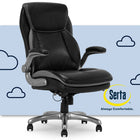 Serta SMT Brinkley Executive Chair - 27-1/2" W x 30" D x 43"-46" H - Black-Coil springs and memory
foam in seat
