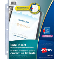 Avery Side Insert Sheet Protectors, Diamond Clear, 25 Pack, (78629)-Side Insert Sheet Protector
