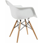 Nicer Furniture Eiffel Style Armchair - White Seat with Natural Wood Legs-Armchair