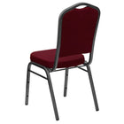 Flash Furniture HERCULES Crown Back Stacking Banquet Chair in Burgundy Fabric - Silver Vein Frame-Burgundy Fabric Upholstery
