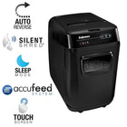 Fellowes Automax 200C 200-Sheet Auto Feed Shredder (4653501)-Safely shreds staples, paper clips, credit cards, CDs/DVDs and junk mail