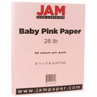 JAM Paper Matte Paper - 8.5" x 11" - 28 lb. - Baby Pink - 50 Sheets/Pack-Colour: Light Baby Pink / Soft Pink | Make your work stand out with premium Coloured paper.