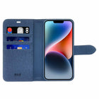 Blu Element Folio 2 in 1 MagSafe iPhone 16e/15/14/13 Lazuli Case - Blue-Premium hand-stitched semi-soft feel material