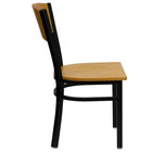 Flash Furniture HERCULES Series Black Circle Back Metal Restaurant Chair - Natural Wood Back & Seat - 2 Pack-Natural Finished Wood Seat
