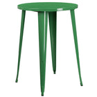 Table ronde 30 po en métal vert à hauteur de bar, intérieur/extérieur (CH-51090-40-GN-GG)-Table à café en métal