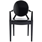 Nicer Furniture Louis XVI Ghost Chair - Black-Made of heavy-duty molded Black polycarbonate