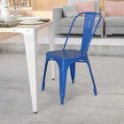 Flash Furniture Blue Metal Indoor-Outdoor Stackable Chair-Galvanized Steel Construction