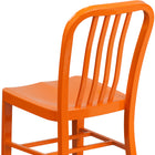 Flash Furniture Orange Metal Indoor-Outdoor Chair-Galvanized Steel Construction