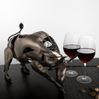Truu Design Bull Natural Finish Iron Wine Holder, 16  13 inches, Silver-Gift: comes neatly in a black box which makes it a wonderful, unique gift for any wine lover or serves as a great housewarming gift