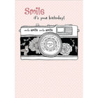 Millbrook Studios 5-3/8" x 7-3/4" Smile It's Your Bday! Greeting Cards and Envelopes, 18 Pack (06256)-Printed on uncoated card stock