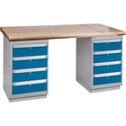 Kleton Pre-Designed Workbenches - Dual Drawers - 2500 Lbs. Cap. - 60" W x 30" D - 34" H-Capacity: 2500 lbs.