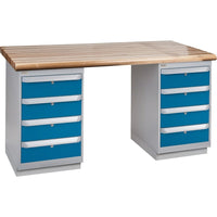 Kleton Pre-Designed Workbenches - Dual Drawers - 2500 Lbs. Cap. - 60" W x 30" D - 34" H-Capacity: 2500 lbs.