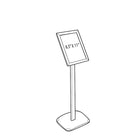 Azar Displays Angled Snap Frame Floor Display, 11" x 8.5" (300240-SLV)-Stands on a Straight Metal Pole Base & Frame Can be Used Vertically or Horizontally