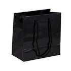 Jam Paper Gift Bags with Rope Handles - Small Square - 6 1/2" x 6 1/2" x 3 1/2" - Black Glossy - 100 Pack-Color: Black