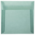 JAM Paper 6.5 x 6.5 Square Envelopes, Ocean Blue Translucent Vellum, 100 Pack (1592117g)-Ocean blue