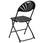 Flash Furniture HERCULES Series Black Plastic Fan Back Folding Chair-Black Plastic Seat and Back