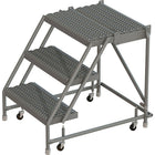 Tri-Arc Manufacturing Deep Top Step Rolling Ladder, Platform Height: 30", No. of Steps: 3, Step Width: 16" (KDSR003162-D2)-No. of Steps: 3
