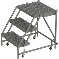 Tri-Arc Manufacturing Deep Top Step Rolling Ladder, Platform Height: 30", No. of Steps: 3, Step Width: 16" (KDSR003162-D2)-No. of Steps: 3