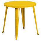 30'' Round Yellow Metal Indoor-Outdoor Table Set with 4 Arm Chairs (CH-51090TH-4-18ARM-YL-GG)-Metal