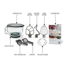 Kenmore Elite Ovation Stand Mixer with Pour-In Top - 5 qt - Burgundy-Interchangeable dishwasher-safe mixing tools: flat beater/creamer, dough hook and wire whisk