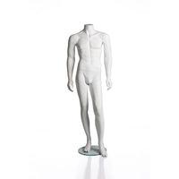 RP Male Headless Mannequin, Matte White-Male headless mannequin