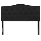 Flash Furniture - Tête de lit Cambridge double touffetée et rembourrée en tissu noir-Style contemporain