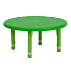Flash Furniture 33" Round Green Plastic Height Adjustable Activity Table-Popular Round Activity Table