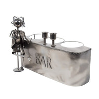Truu Design Bar Natural Finish Iron Wine Holder, 12 x 10 inches, Silver-Iron construction with electroplated finish