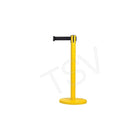 Zenith Safety - Barrières Sur Pieds Pour Le Contrôle Des Foules, Acier, 35po H, Ruban Noir, Longueur Du Ruban 7pi-Fini/couleur Acier