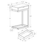 Monarch Specialties 3407 Accent Table - Grey Reclaimed Wood-Look/Black/Drawer-Product Dimensions: 16 Inch L x 10 Inch W x 25 Inch H