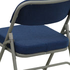 Flash Furniture HERCULES Series Premium Curved Triple Braced & Double Hinged Navy Fabric Metal Folding Chair-Curved Triple Braced Frame