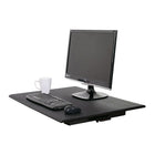 Luxor Pneumatic Standing Desk Converter - Black-Black Engineered Wood and Black Metal