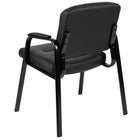 Flash Furniture Flash Fundamentals Black LeatherSoft Executive Reception Chair with Black Metal Frame, BIFMA Certified-Padded Arms provide support to upper body