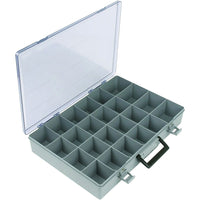 SCN Industrial Compartment Case, Plastic, 24 Slots, 15-1/2" W x 11-3/4" D x 2-1/2" H, Grey - 3 Pack-Colour: Grey