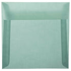 JAM Paper 6.5 x 6.5 Square Envelopes, Ocean Blue Translucent Vellum, 50 Pack (1592117I)-Ocean blue translucent envelope
