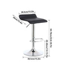 Nicer Furniture Air Lift Adjustable Metal Barstool - Black - 2 Pack-Sleek metal stool base, seat covered in white faux leather